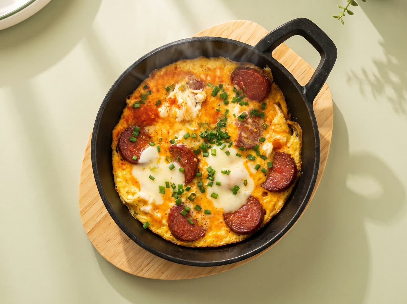 Menemen in der Gusseisenpfanne mit Sucuk